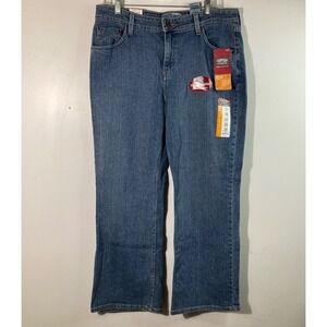 Womens Levis Signature Mid Rise Boot Cut Jeans 14 Short  NWT Blue